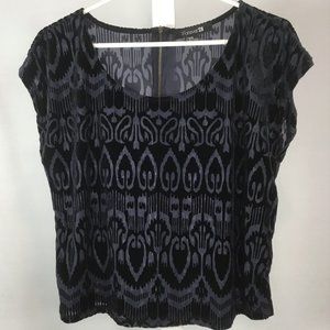 Forever 21 Navy Blue Velvet Top
